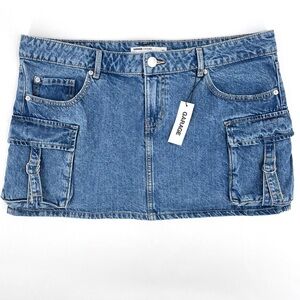 Garage Denim Mini Cargo Skirt Size Xl